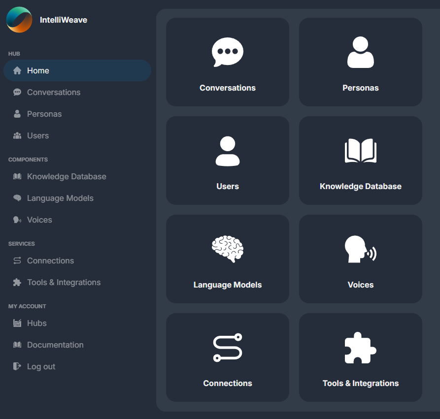 IntelliWeave AI assistant interface